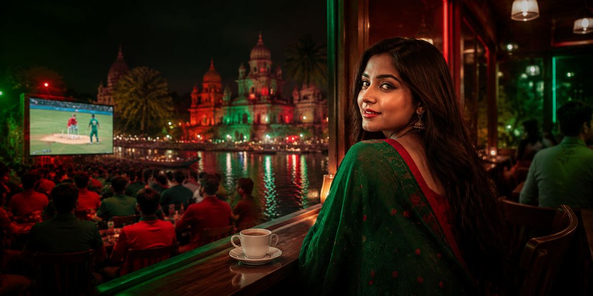 বাংলাদেশ ক্রিকেট বেটিং — লাল সবুজ জার্সিতে উত্তেজনাপূর্ণ মাঠের দৃশ্য